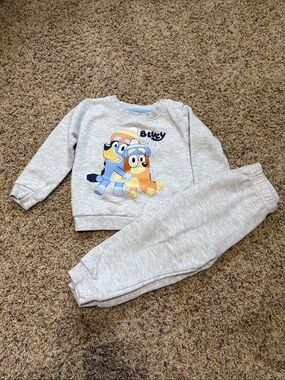 Light Gray Sweatshirt with Bluey Character Print